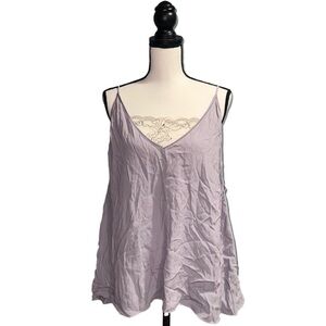 *Mustard seed- Purple and white lace tank top